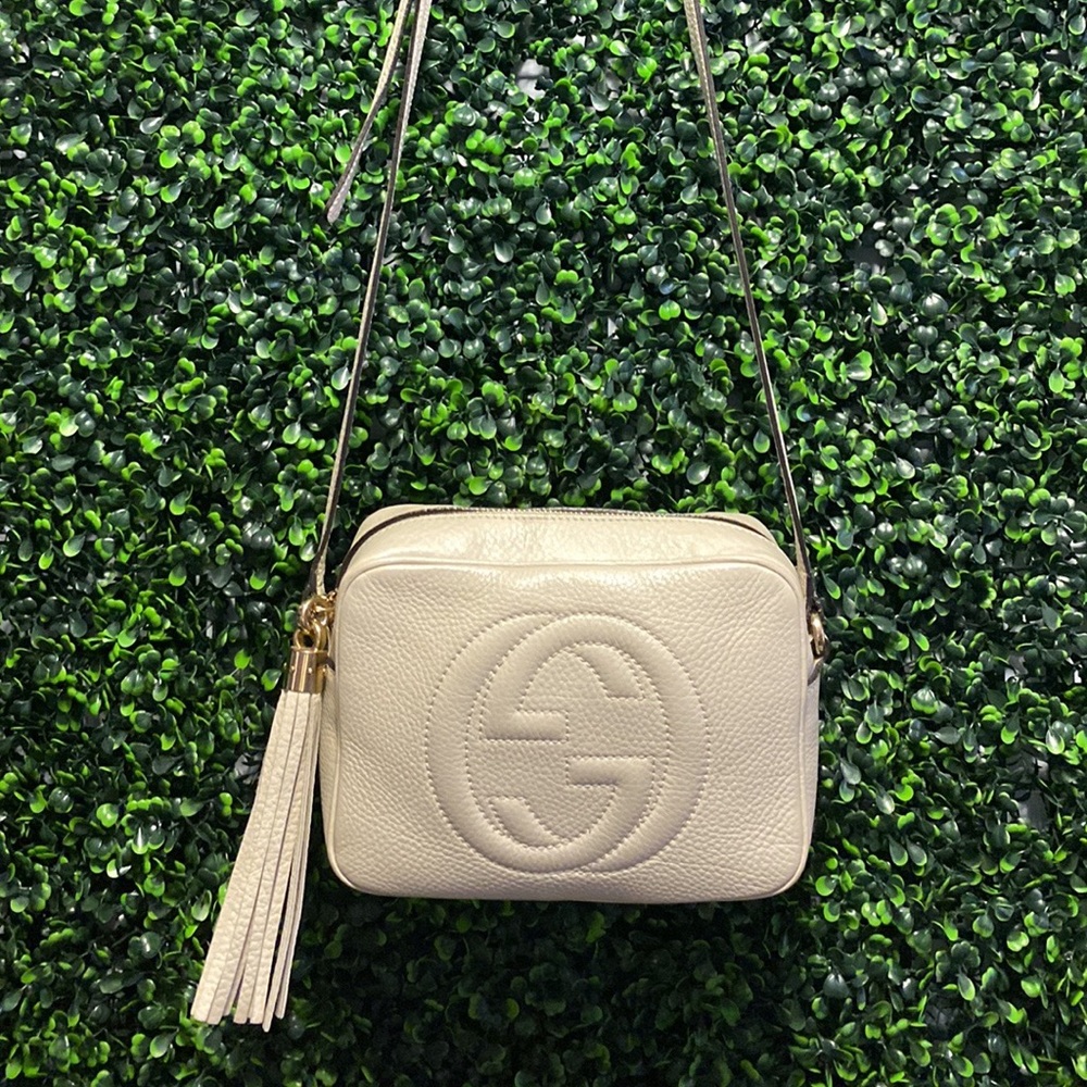 Gucci small soho disco crossbody bag cream